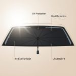 ⁦NC Car Windshield Sun Shade Foldable car Sun Umbrella,Blocks UV Rays Sun Visor for car[48 25.6 inches (122 * 65 cm)] Fit Most Vehicle⁩ - الصورة ⁦3⁩