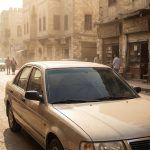 ⁦NC Car Windshield Sun Shade Foldable car Sun Umbrella,Blocks UV Rays Sun Visor for car[48 25.6 inches (122 * 65 cm)] Fit Most Vehicle⁩ - الصورة ⁦2⁩