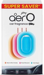 Godrej aer O - معطر هواء معلق للسيارة - عبوة متنوعة من 3 قطع (22.5 جم) | جل يدوم حتى 30 يومًا | اكسسوارات السيارات